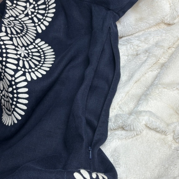 Tory Burch Women’s Navy and White 100% Linen Tunic - Picture 8 of 9